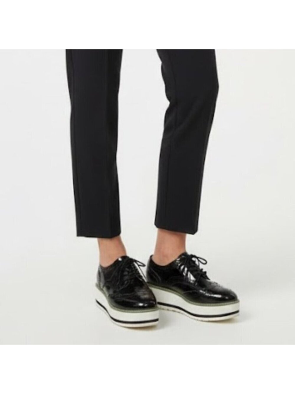 DADAWEN Patent Leather Women's Platform Wingtip Oxfords Size 40